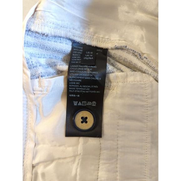 New Anthropologie The Essential Slim Pants 10 Blue Motif Stripe Easy Chic Appeal - Picture 8 of 11